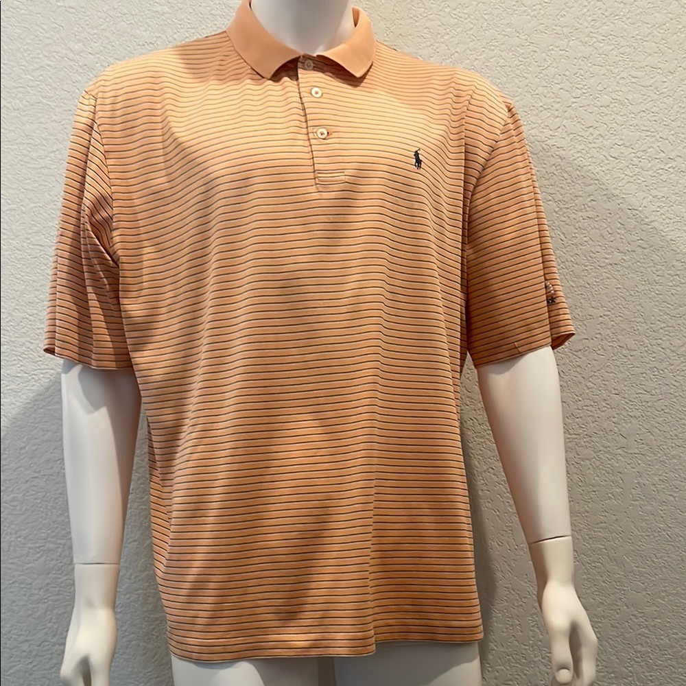 Polo Golf by Ralph Lauren Men's Orange Striped Shirt